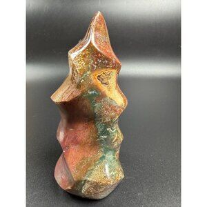 Natural Ocean Jasper Flame Stone Healing Crystal Polished 6" 1lb 5.2oz